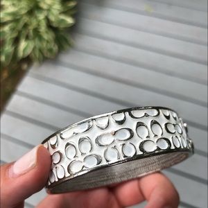Coach Signature White Cuff Bracelet